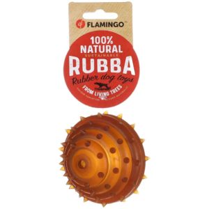 Flamingo Gummiboll med piggar i Naturgummi 9cm